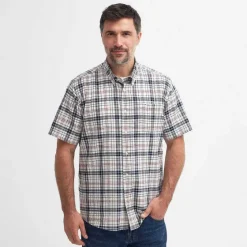 Orvis Shirts|Barbour® Drafthill Short-Sleeved Regular Fit Shirt Navy