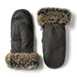 Orvis Gloves & Mittens|Barbour® Waxed Mittens With Fur Trim Olive