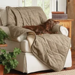 Orvis Throw Blankets|Berber Fleece Reversible Throw Brown Tweed