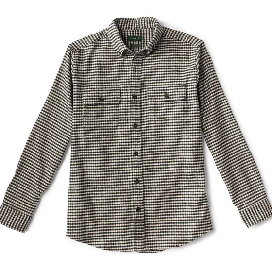 Orvis Shirts|Buffalo Check Cotton/Wool Long-Sleeved Shirt Cream/Black