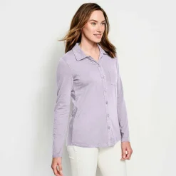 Orvis Shirts|Canyon Button-Front Tee Purple Fog