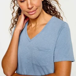 Orvis Shirts|Canyon Garment-Dyed V-Neck Short-Sleeved Tee Dusty Blue