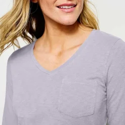 Orvis Shirts|Canyon V-Neck Long-Sleeved Tee Purple Fog