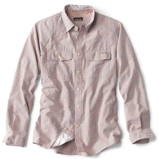 Orvis Shirts|Clearwater Seersucker Orange