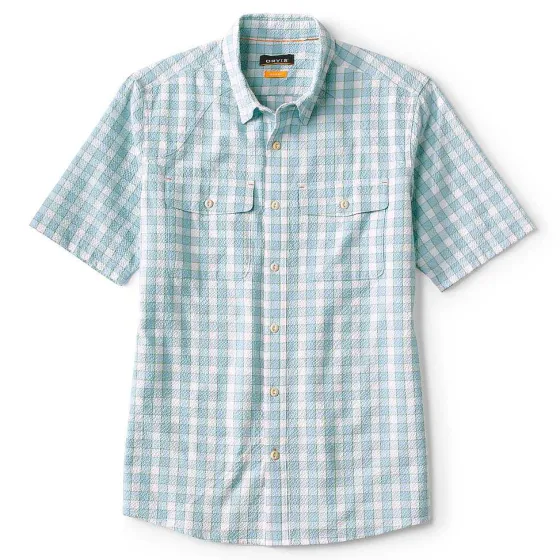 Orvis Shirts|Clearwater Seersucker Short-Sleeved Shirt Cloud Blue
