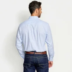 Orvis Shirts|Country Twill Long-Sleeved Button-Down Shirt Blue