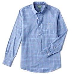 Orvis Shirts|Country Twill Long-Sleeved Button-Down Shirt Blue