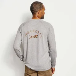 Orvis Shirts|Dricast Logo Long-Sleeved Crew Light Heather Grey