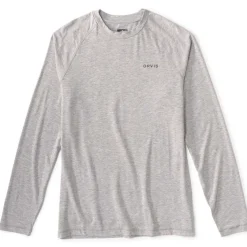 Orvis Shirts|Dricast Logo Long-Sleeved Crew Light Heather Grey