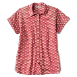 Orvis Shirts|Easy Printed Short-Sleeved Camp Shirt Faded Red Woodblock Floral