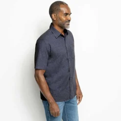 Orvis Shirts|Hemp/Tencel Stretch Short-Sleeved Shirt Navy