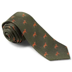 Orvis Scarves & Neckwear|Laksen Game Tie Loden Dog