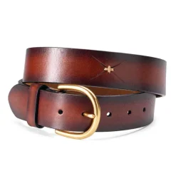 Orvis Belts|Latigo Cross Stitch Leather Belt Brown