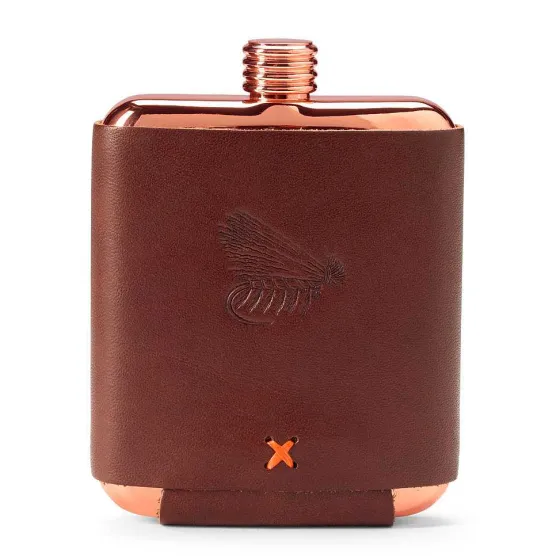Orvis Home Decor|Leather-Wrapped Copper Flask Fly