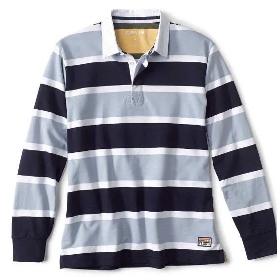 Orvis Shirts|Long-Sleeved Rugby Shirt Blue Fog