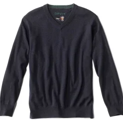 Orvis Sweaters|Merino V-Neck Long-Sleeved Sweater Navy