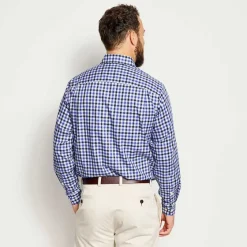 Orvis Shirts|No-Work, Work Long-Sleeved Hidden Button-Down Shirt Navy/River Delta