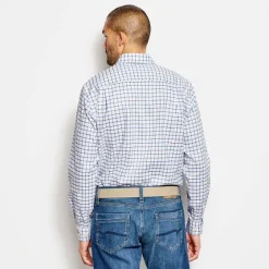 Orvis Shirts|No-Work, Work Long-Sleeved Shirt Medium Blue Tattersall
