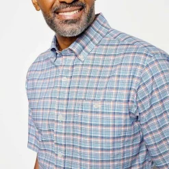 Orvis Shirts|No-Work, Work Short-Sleeved Shirt Navy/Honeycomb
