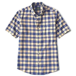 Orvis Shirts|No-Work, Work Short-Sleeved Shirt Navy/Honeycomb