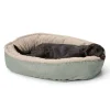 Orvis Comfortfill-Eco Beds| Comfortfill-Eco Wraparound Dog Bed With Fleece Basil