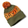 Orvis Hats| Pom Beanie Olive/Blaze