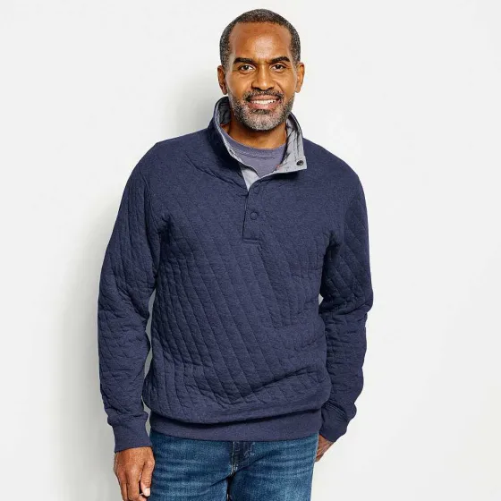 Orvis Sweatshirts|Outdoor Quilted Snap Sweatshirt Wheat