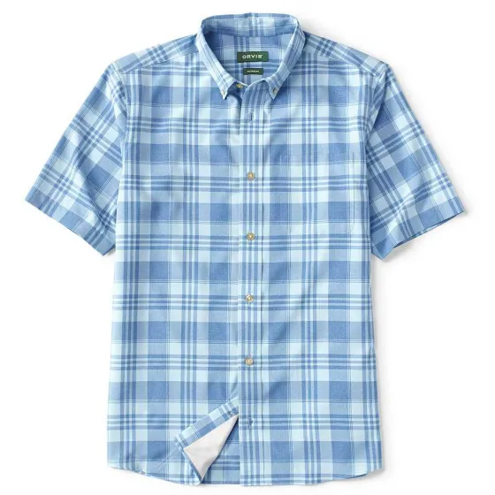 Orvis Shirts|Out-Of-Office Comfort Stretch Short-Sleeved Shirt Navy/Cloud Blue