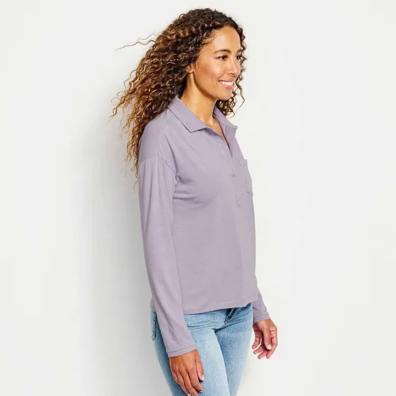 Orvis Shirts|Perfect Long-Sleeved Polo Purple Fog