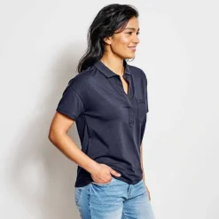 Orvis Shirts|Perfect Short-Sleeved Polo Shirt Dusty Blue