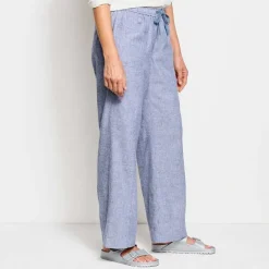 Orvis Pants|Performance Linen Wide-Leg Pants Dusty Blue