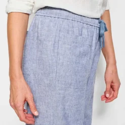 Orvis Pants|Performance Linen Wide-Leg Pants Dusty Blue
