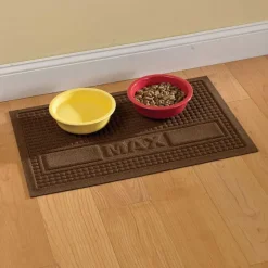 Orvis Bowls, Feeders & Food Storage|Personalized Recycled Water Trapper® Grid Pet Placemat Dark Brown