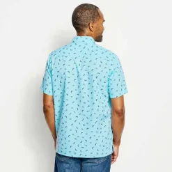 Orvis Shirts|Printed Tech Chambray Short-Sleeved Shirt Navy