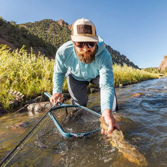 Orvis Shirts|Pro Hybrid Hoodie Blue Fog