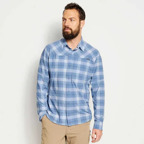 Orvis Shirts|Pro Stretch Long-Sleeved Shirt Blue Fog
