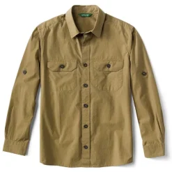Orvis Shirts|Quest Poplin Long-Sleeved Shirt Khaki