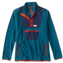 Orvis Sweatshirts|Retro Hill Country Microfleece Quarter-Snap Blue Lagoon/Blue Moon