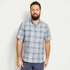 Orvis Shirts|Short-Sleeved Open Air Casting Shirt Blue Fog Plaid