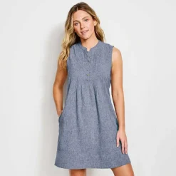 Orvis Skirts & Dresses|Tech Chambray Pintuck Tank Dress Blue Chambray