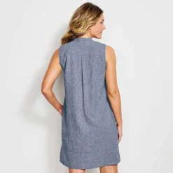 Orvis Skirts & Dresses|Tech Chambray Pintuck Tank Dress Blue Chambray