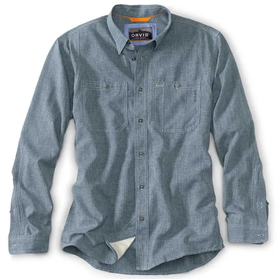 Orvis Shirts|Tech Chambray Work Shirt Blue Chambray