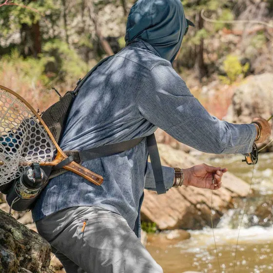 Orvis Shirts|Tech Chambray Work Shirt Blue Chambray