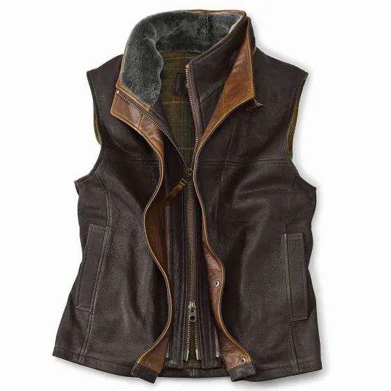 Orvis Jackets|Trekker Shearling Vest Dark Brown