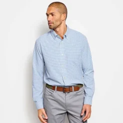 Orvis Shirts|Ultralight Comfort Stretch Long-Sleeved Shirt Blue Gingham