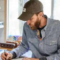 Orvis Hats|Vintage Waxed Cotton Ball Cap Olive