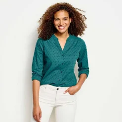 Orvis Shirts|Wander Long-Sleeved Textured Shirt Oceana