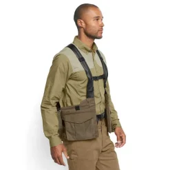 Orvis Hunting|Waxed Cotton Strap Vest Dark Khaki