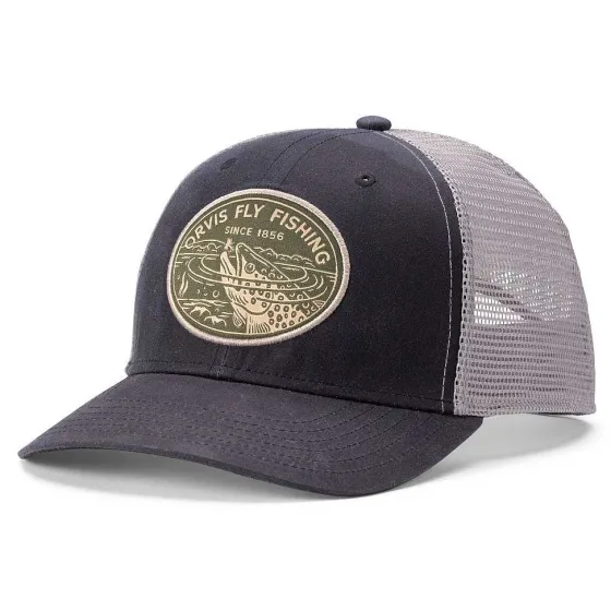 Orvis Hats|Waxed Cotton Trout Sip Trucker Hat Navy