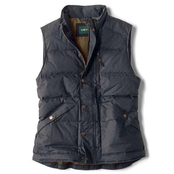 Orvis Jackets|Waxed Down Puffer Vest Navy
